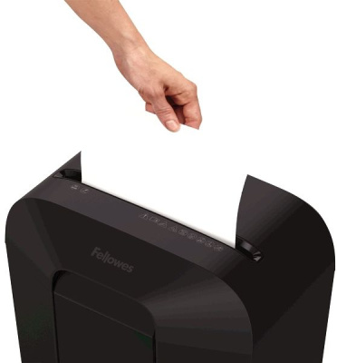 Шредер Fellowes PowerShred LX41 черный (секр.P-4) фрагменты 8лист. 17лтр. скрепки скобы пл.карты