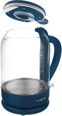Чайник электрический Polaris PWK 1759CGL 1.5л. 2150Вт синий корпус: стекло/пластик
