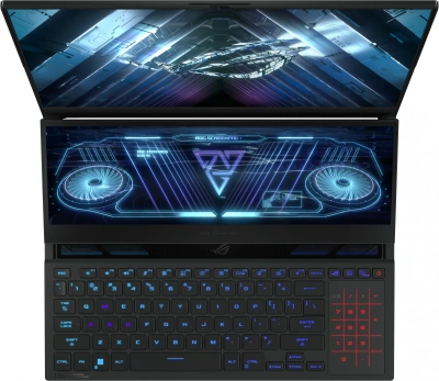 Ноутбук Asus ROG Zephyrus Duo 16 GX650PY-NM083W Ryzen 9 7945HX 32Gb SSD2Tb NVIDIA GeForce RTX4090 16Gb 16" IPS WQXGA (2560x1600) Windows 11 Home black WiFi BT Cam (90NR0BI1-M004V0)