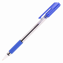 Набор ручек шариков. Deli Arrow EQ01630-P прозрачный/синий d=0.7мм син. черн. (12шт) резин. манжета