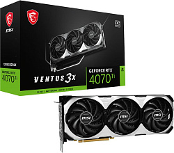 Видеокарта MSI PCI-E 4.0 RTX 4070 Ti VENTUS 3X E1 12G OC NVIDIA GeForce RTX 4070TI 12Gb 192bit GDDR6X 2640/21000 HDMIx1 DPx3 HDCP Ret