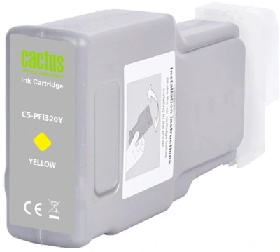 Картридж струйный Cactus CS-PFI320Y PFI-320 Y желт.пигм. (300мл) для Canon imagePROGRAF TM-200/TM-200 MFP L24ei/TM-205/TM-300