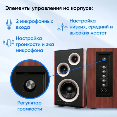 Колонки Оклик OK-117 BT 2.0 черный 80Вт BT