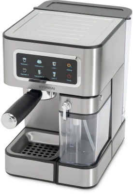 Кофеварка рожковая Hyundai HEM-5306 1350Вт серебристый/черный