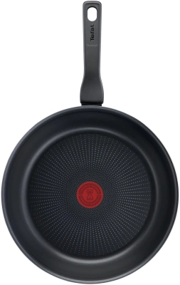 Сковорода Tefal Force 4218924 круглая 24см покрытие: Titanium ручка несъемная (с крышкой) черный (9100048321)