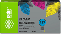 Картридж струйный Cactus CS-F9J78A 727 XXL желтый (300мл) для HP DJ T920/T930/T1500/T1530/T2500/T2530 с чипом