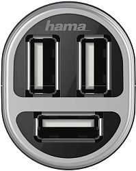 Автомобильное зар./устр. Hama H-173603 5W 2.1A+2.1A+1A 3xUSB универсальное черный (00173603)
