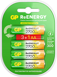 Аккумулятор GP 270AAHC3/1RGY-2CRCB4 32/320 AA NiMH 2700mAh (промо:3+1) (4шт)