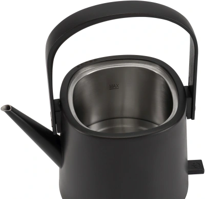 Чайник электрический Hyundai HYK-S2042 0.6л. 1000Вт черный корпус: металл