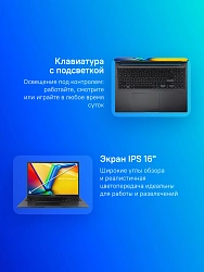 Ноутбук Asus VivoBook 16 X1605VA-MB2106 Core i5 13420H 16Gb SSD512Gb Intel UHD Graphics 16" IPS WUXGA (1920x1200) без ОС black WiFi BT Cam (90NB10N3-M02KZ0)