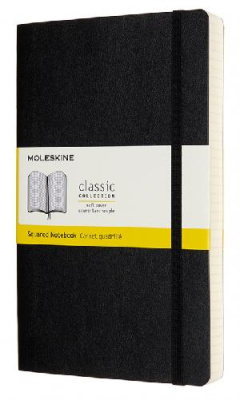 Блокнот Moleskine CLASSIC SOFT EXPENDED QP617EXP Large 130х210мм 400стр. клетка мягкая обложка черный