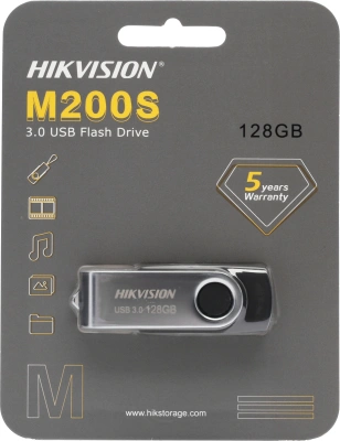 Флеш Диск Hikvision 128GB M200S Hiksemi HS-USB-M200S/128G/U3 USB3.0 серебристый/черный