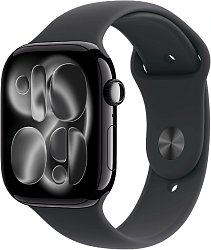 Смарт-часы Apple Watch Series 11 A3333 46мм OLED корп.черный Sport Band рем.черный разм.брасл.:M/L (MEUX4X/A)