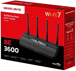 Роутер беспроводной Mercusys MR27BE BE3600 10/100/1000/2500BASE-T черный