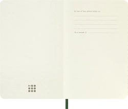 Блокнот Moleskine CLASSIC SOFT QP611K15 Pocket 90x140мм 192стр. линейка мягкая обложка зеленый