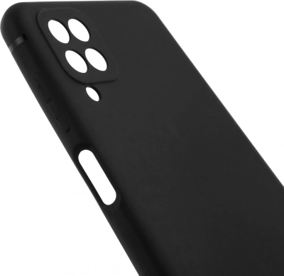 Чехол (клип-кейс) BoraSCO для Samsung Galaxy A12 Silicone Case черный (матовый) (39790)