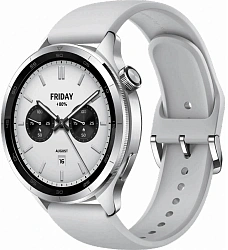 Смарт-часы Xiaomi Watch S4 47мм 1.43" AMOLED корп.серебристый рем.серый (BHR9197GL)