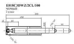 Газлифт Бюрократ E018 E018C3DWZ/2CL/100 черный для офис.кресла 50мм