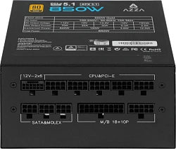 Блок питания Azza ATX 850W PSAZ-850G 80+ gold (20+4pin) APFC 120mm fan 6xSATA Cab Manag RTL