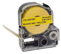 Картридж ленточный Cactus CS-LK6YBP LK-6YBP черный на желтом 24x9 для Epson LW700/LW600P/LW1000P/Z700/Z900