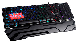 Клавиатура A4Tech B3370R черный USB Multimedia for gamer LED (подставка для запястий) кабель 1.8м
