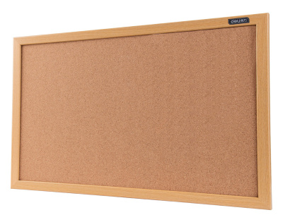 Доска пробковая Deli 8765 пробка желтый 90x120см деревянная рама