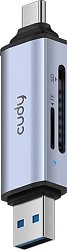 Разветвитель USB 3.2 Cudy UH200 2порт. серебристый