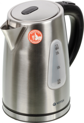 Чайник электрический Vitek VT-7007 1.7л. 2200Вт серебристый корпус: металл/пластик