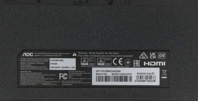 Монитор AOC 27" Gaming 27G2SPU черный IPS LED 1ms 16:9 HDMI M/M матовая HAS Piv 250cd 178гр/178гр 1920x1080 165Hz FreeSync Premium VGA DP FHD USB 5.07кг