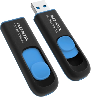 Флеш Диск A-Data 256Gb DashDrive UV128 AUV128-256G-RBE USB3.0 черный/синий