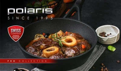 Кастрюля Polaris Pro collection 24C 4.1л. d=24см (с крышкой) черный (017171)