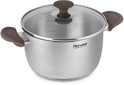 Кастрюля Rondell Coffee Bean RDS-1645 5.7л. d=24см (с крышкой) стальной