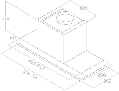 Вытяжка встраиваемая Elica Hidden 2.0 @ IX/A/52 нержавеющая сталь управление: сенсорное (1 мотор)