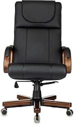 Кресло руководителя Бюрократ T-9933Walnut черный экокожа крестов. металл/дерево