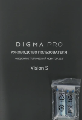 Монитор Digma Pro 27" Vision S черный QD OLED LED 0.03ms 16:9 HDMI M/M глянцевая HAS 1000cd 178гр/178гр 2560x1440 360Hz DP 2K USB 5.7кг