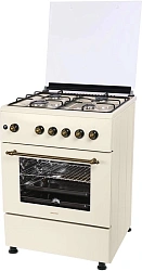 Плита Газовая Nordfrost GG6061Y бежевый (металлическая крышка) реш.сталь