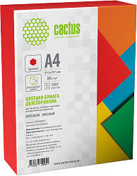 Бумага Cactus CS-CPR-A480500 A4/80г/м2/500л./красный интенсив