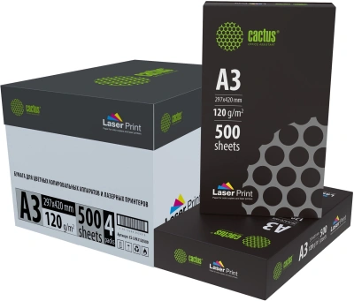 Бумага Cactus CS-LPA3120500 A3/120г/м2/500л./белый для лазерной печати