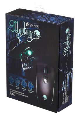 Мышь Оклик 708G MYSTERY черный оптическая 3200dpi USB 7but (1196437)