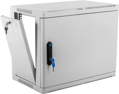 Шкаф коммутационный ЦМО (ШРН-9.500.1) настенный 9U 600x529мм пер.дв.металл 200кг серый 470мм 180град.