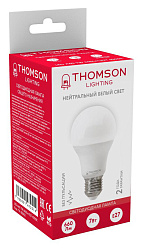 Лампа светодиодная Thomson B2002 7Вт цок.:E27 груша 220B св.свеч.бел.нейт. A (упак.:1шт) (TH-B2002)