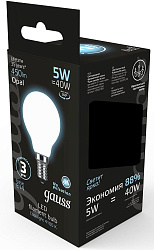Лампа светодиодная Gauss Filament 5Вт цок.:E14 шар 220B св.свеч.бел.нейт. (упак.:1шт) (105201205)