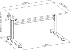 Стол детский Cactus CS-KD-LBL столешница МДФ голубой 100x80x60см