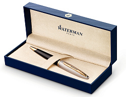 Ручка шариков. Waterman Carene De Luxe (S0700000) Black Silver GT M син. черн. подар.кор.