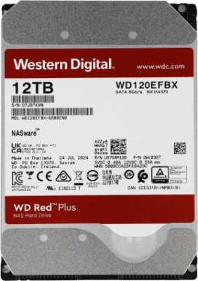 Жесткий диск WD SATA-III 12Tb WD120EFBX NAS Red Plus (7200rpm) 256Mb 3.5"