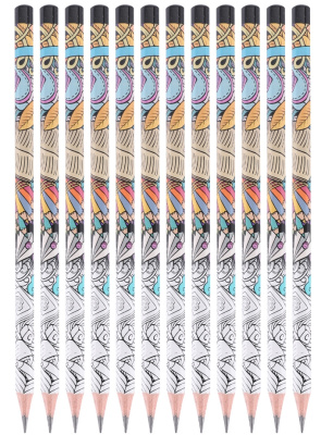 Набор карандашей ч/г Deli EU53300 Arti Graff 2B шестигран. тополь рисунок кор.европод. (12шт)