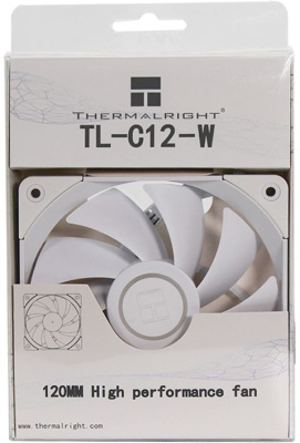 Вентилятор для корпуса Thermalright TL-C12-W 120х120x25 белый 4-pin 25.6дБ Ret