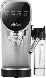 Кофеварка рожковая Kitfort КТ-7692 1360Вт нержавеющая сталь/черный