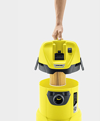 Строительный пылесос Karcher WD 3 Battery Set *EU-II 300Вт (уборка: сухая/влажная/выдув/сбор воды) желтый