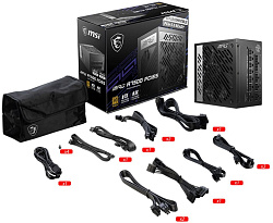 Блок питания MSI ATX 750W MPG A750G 80+ gold 24pin APFC 135mm fan 8xSATA Cab Manag RTL